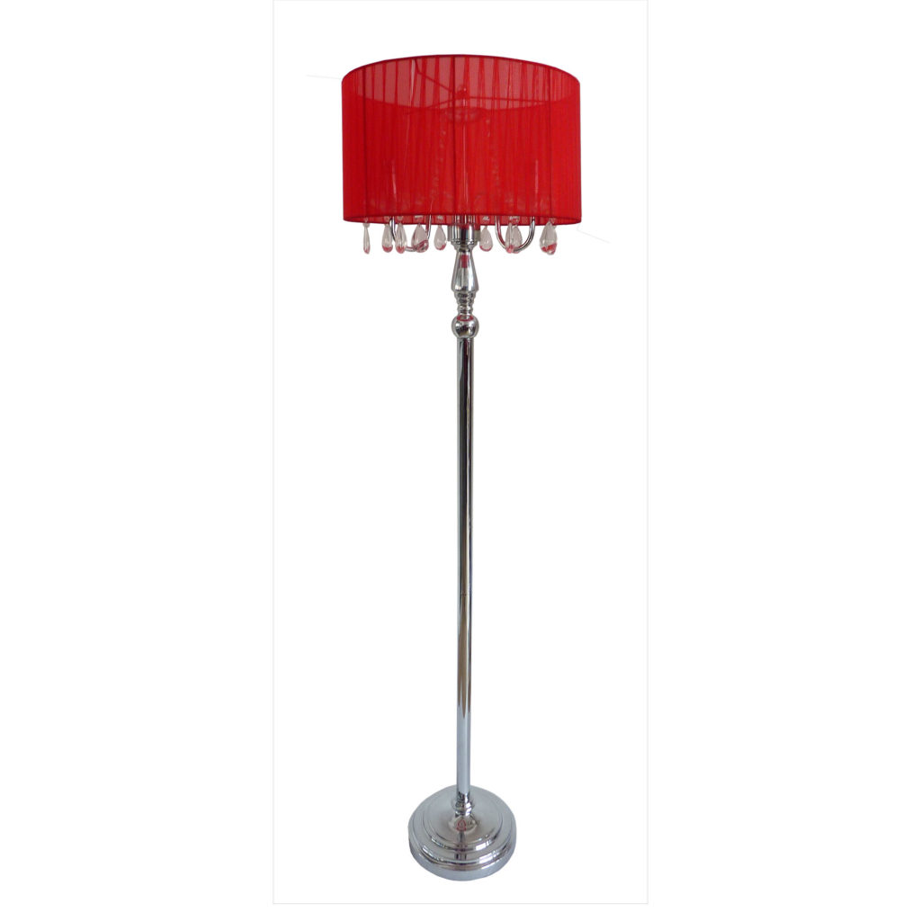 Elegant Designs Trendy Romantic Sheer Shade Floor Lamp with Hanging