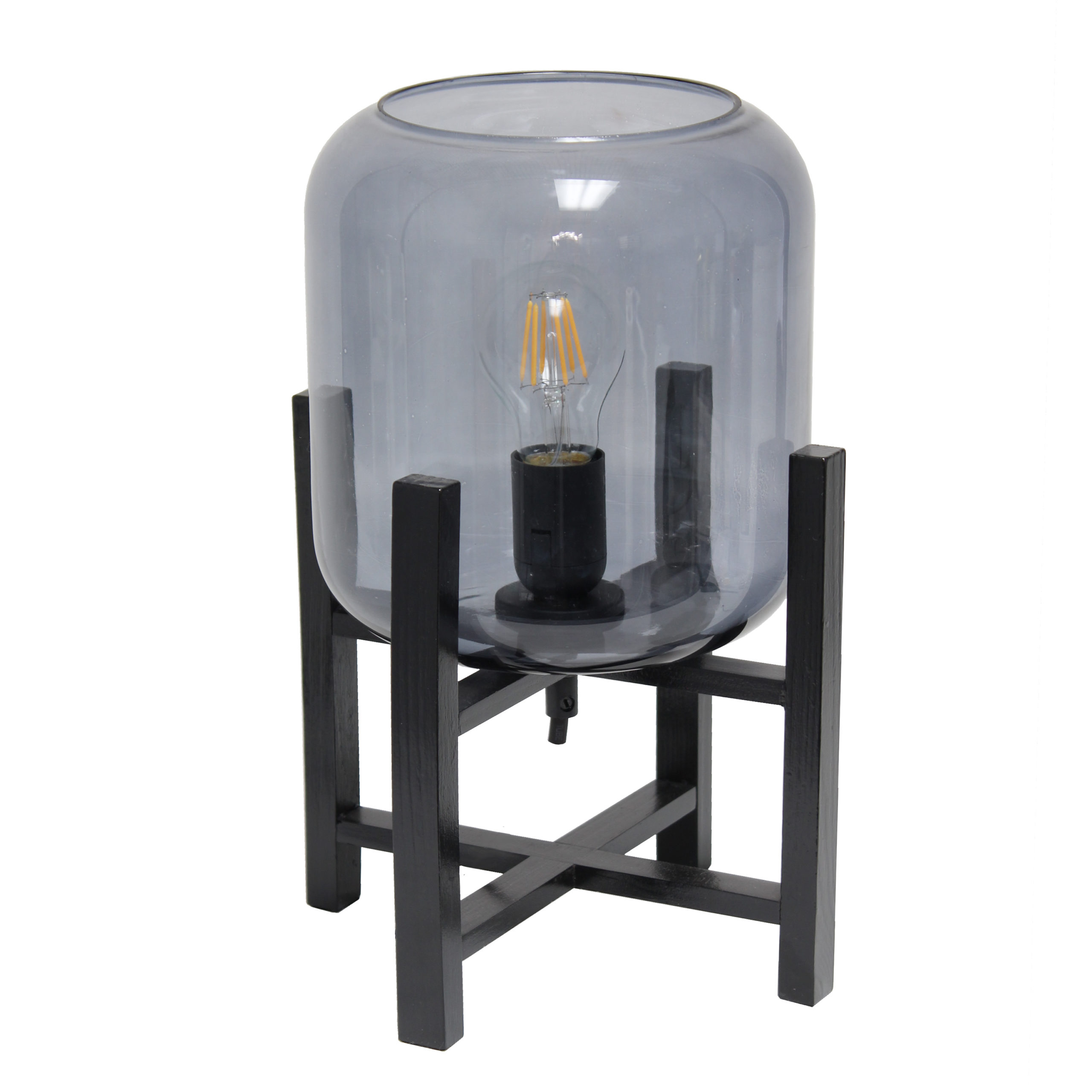 Smokey Glass Cylinder Shade, Cylinder Shade Table Lamp