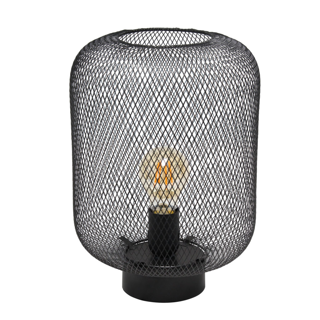 Simple Designs Black Metal Mesh Industrial Table Lamp All The Rages