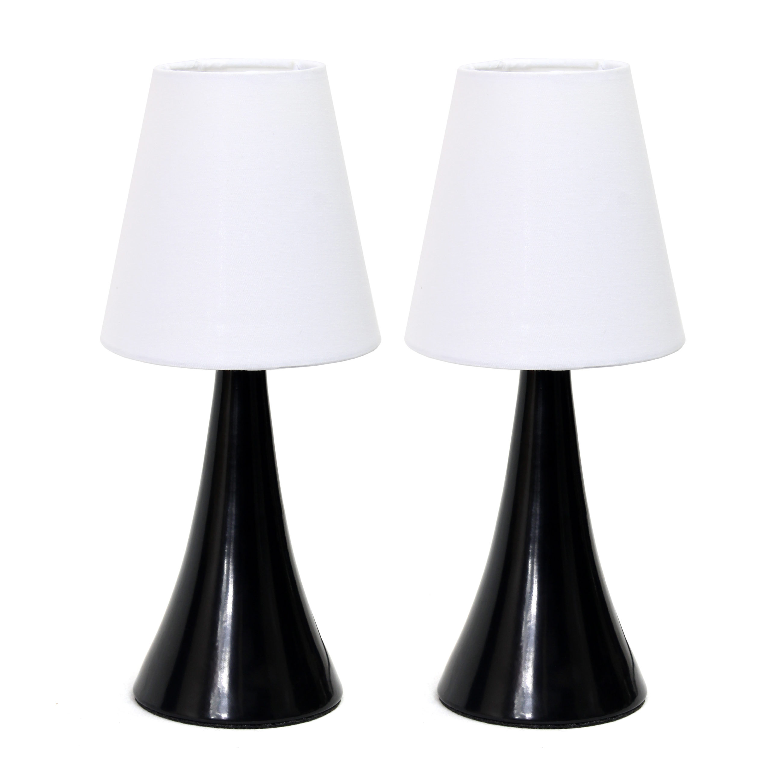 Simple Designs Valencia Colors 2 Pack Mini Touch Table Lamp Set with Fabric  Shades, Black | All The Rages