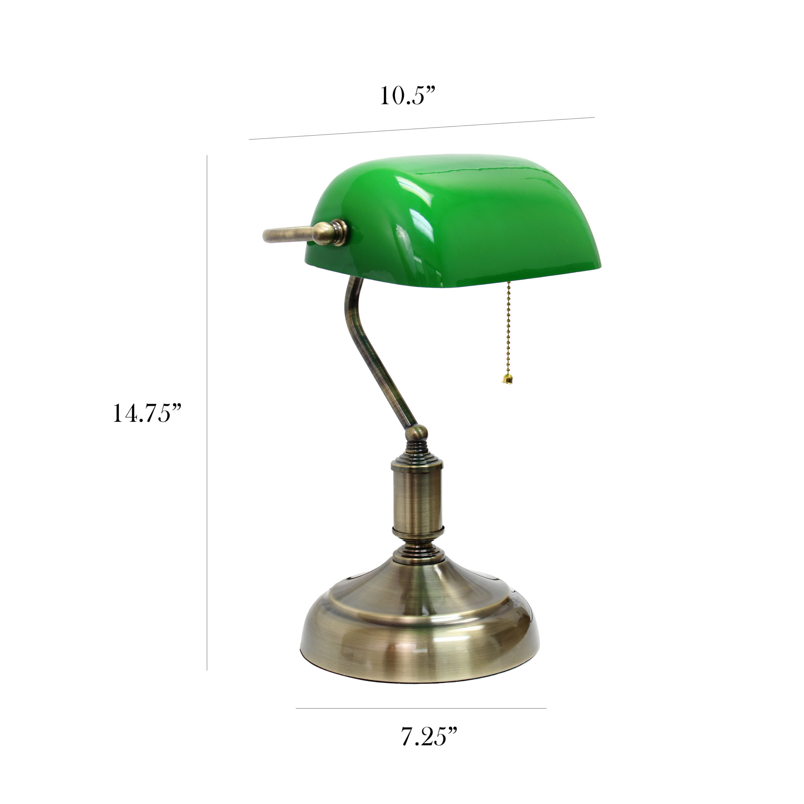 Color : Green Simple Designs Executive Bankers Desk Lamp with Glass Shade Antique Brass LED Desk Lamp Tony home