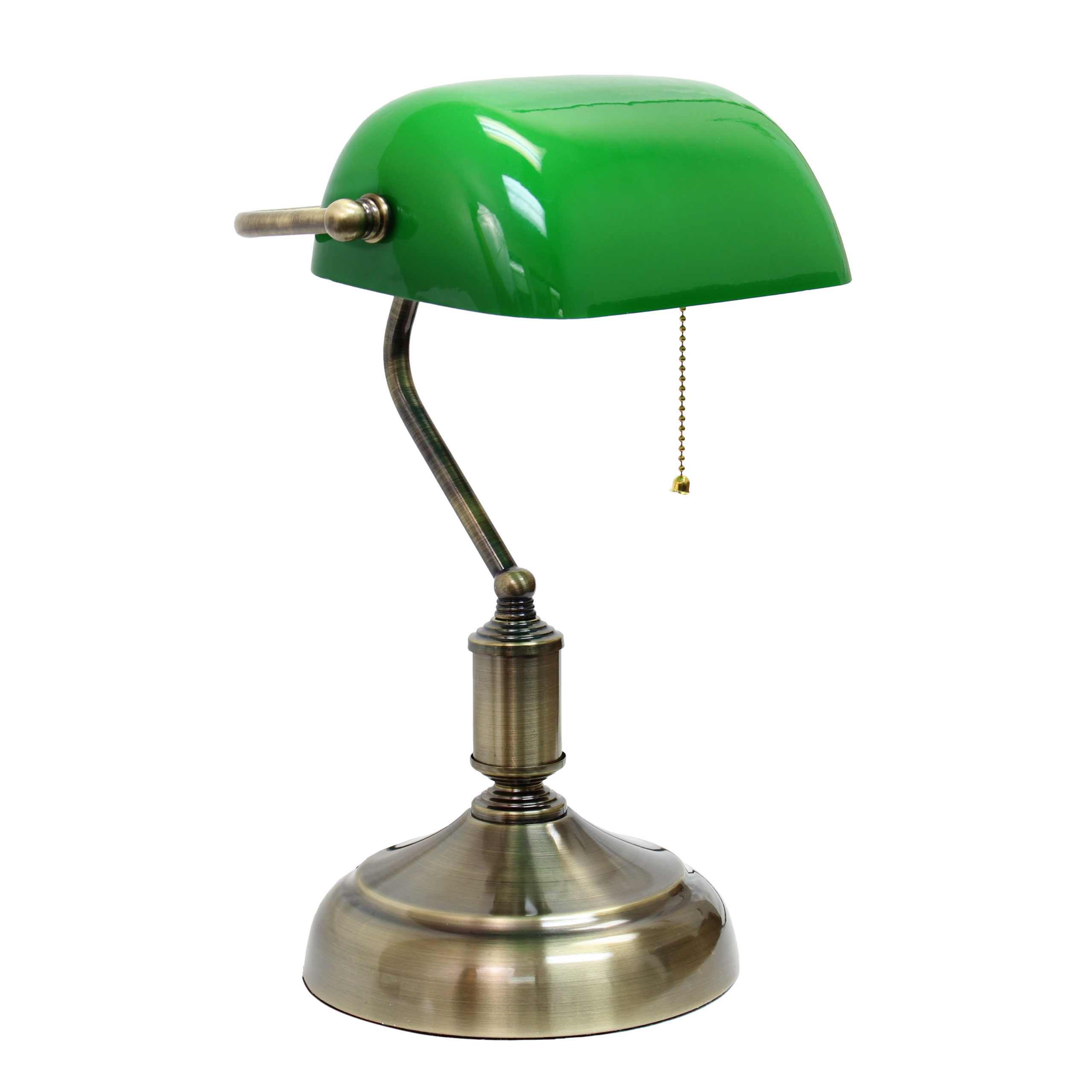 Color : Green Simple Designs Executive Bankers Desk Lamp with Glass Shade Antique Brass LED Desk Lamp Tony home